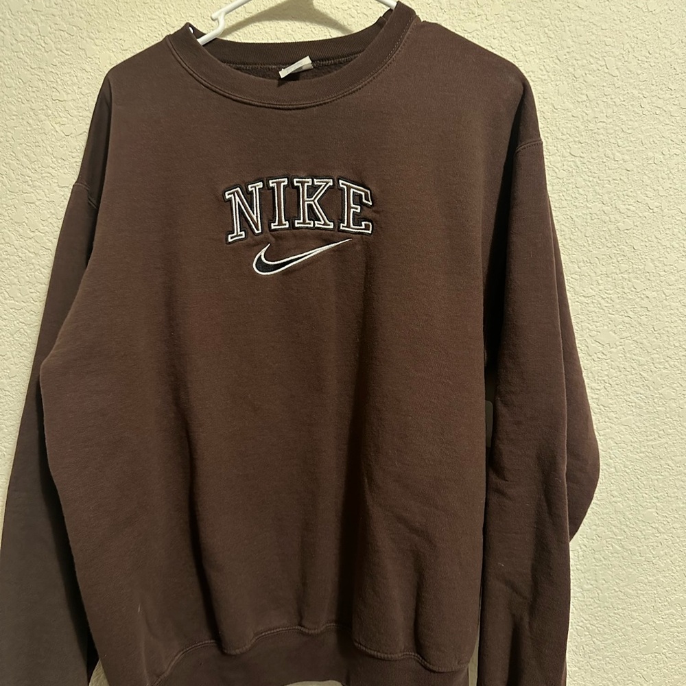 Nike womens Chocolate Crewneck Sweater